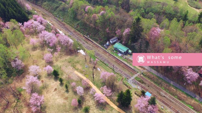 春の塩狩駅の写真